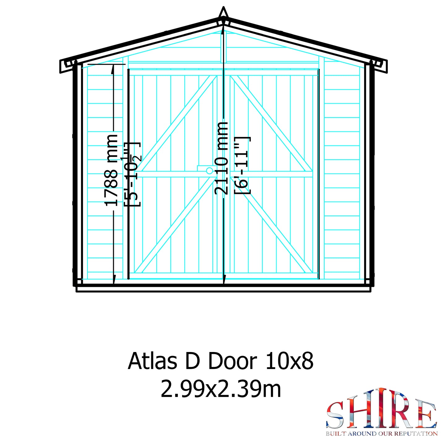 Shire Atlas 10x8 Double Door Shiplap