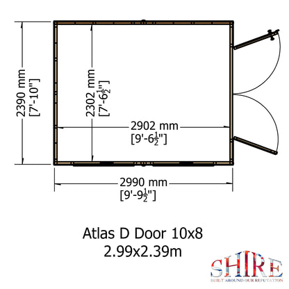 Shire Atlas 10x8 Double Door Shiplap