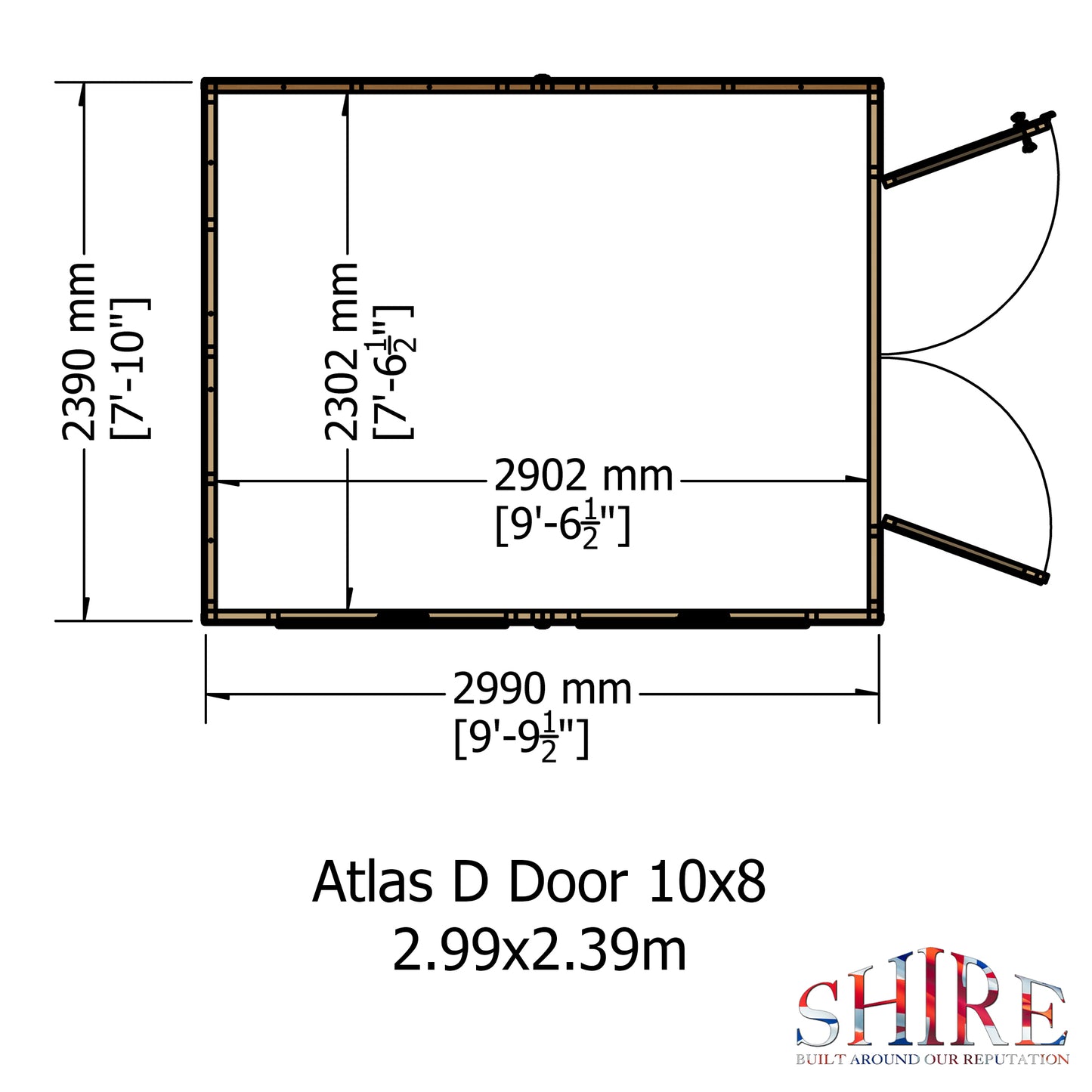 Shire Atlas 10x8 Double Door Loglap