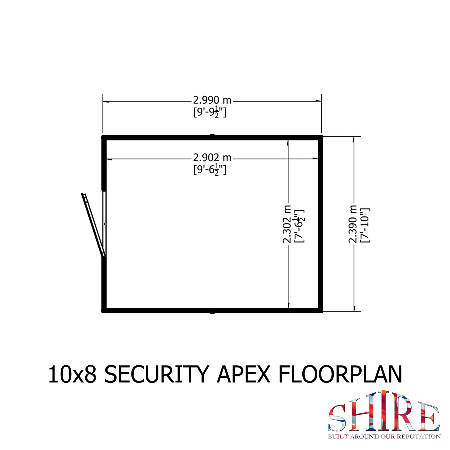 Shire Security Apex 10x8 Single Door Shiplap
