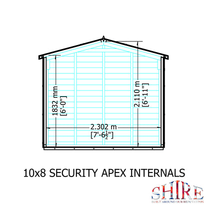 Shire Security Apex 10x8 Single Door Shiplap