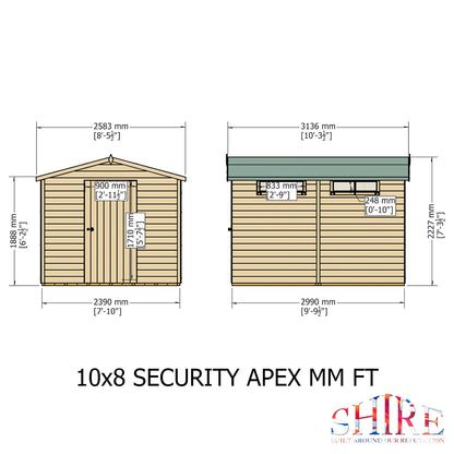 Shire Security Apex 10x8 Single Door Shiplap