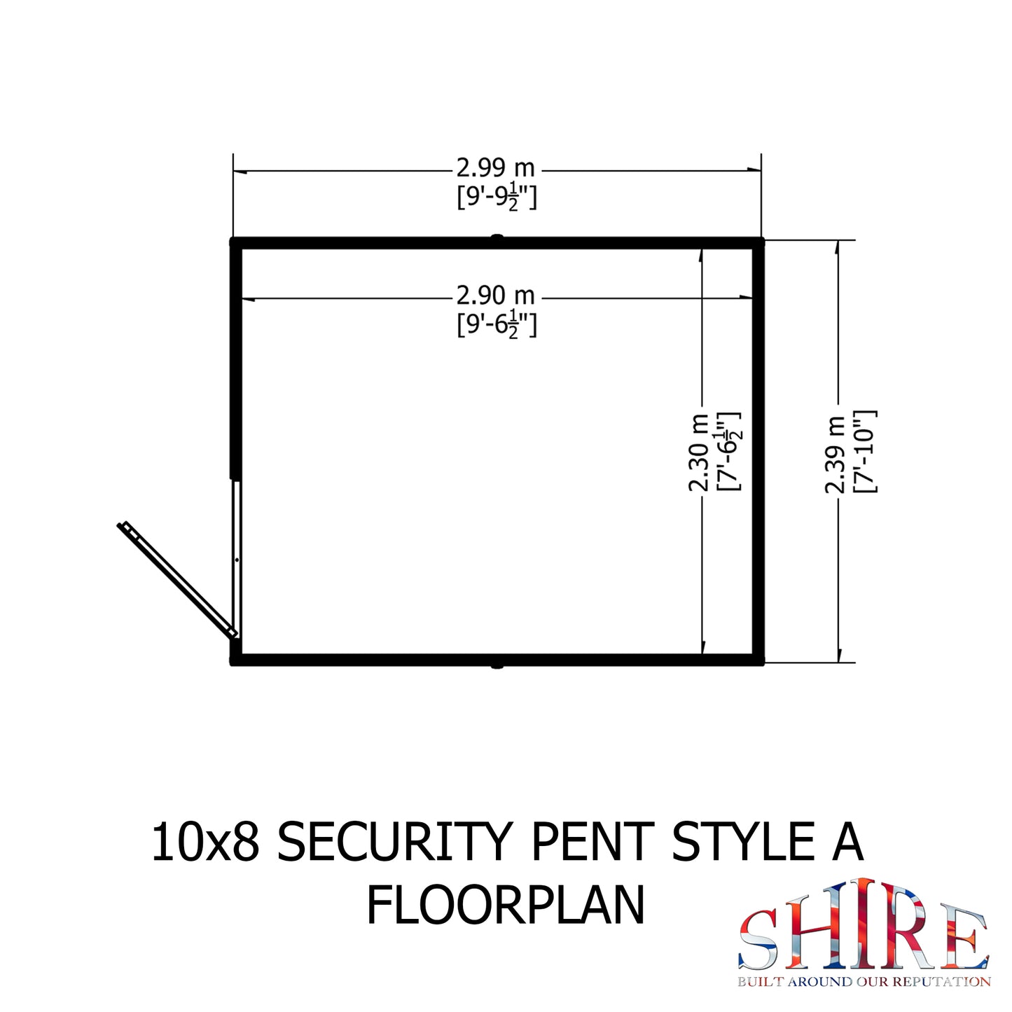 Shire Security Pent 10x8 Single Door Shiplap