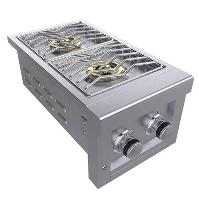 Sunstone Ruby Series 13" Slide-In Versa Double Burner – 304 Stainless Steel,