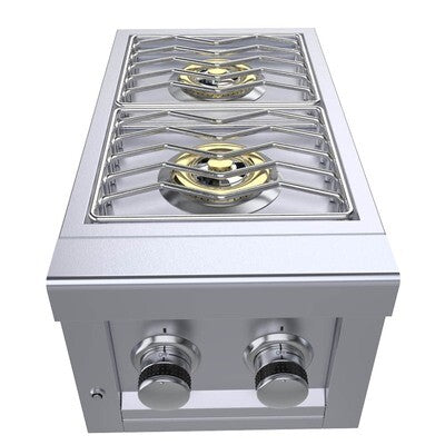 Sunstone Ruby Series 13" Slide-In Versa Double Burner – 304 Stainless Steel,