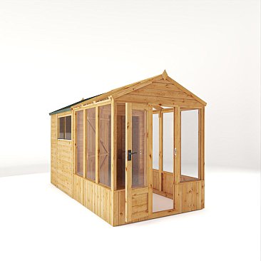 Mercia 12 x 6 Woodsman Combi Greenhouse Shed - Glass