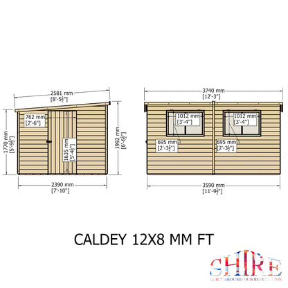 Shire Caldey Single Door 12x8 Loglap Style A