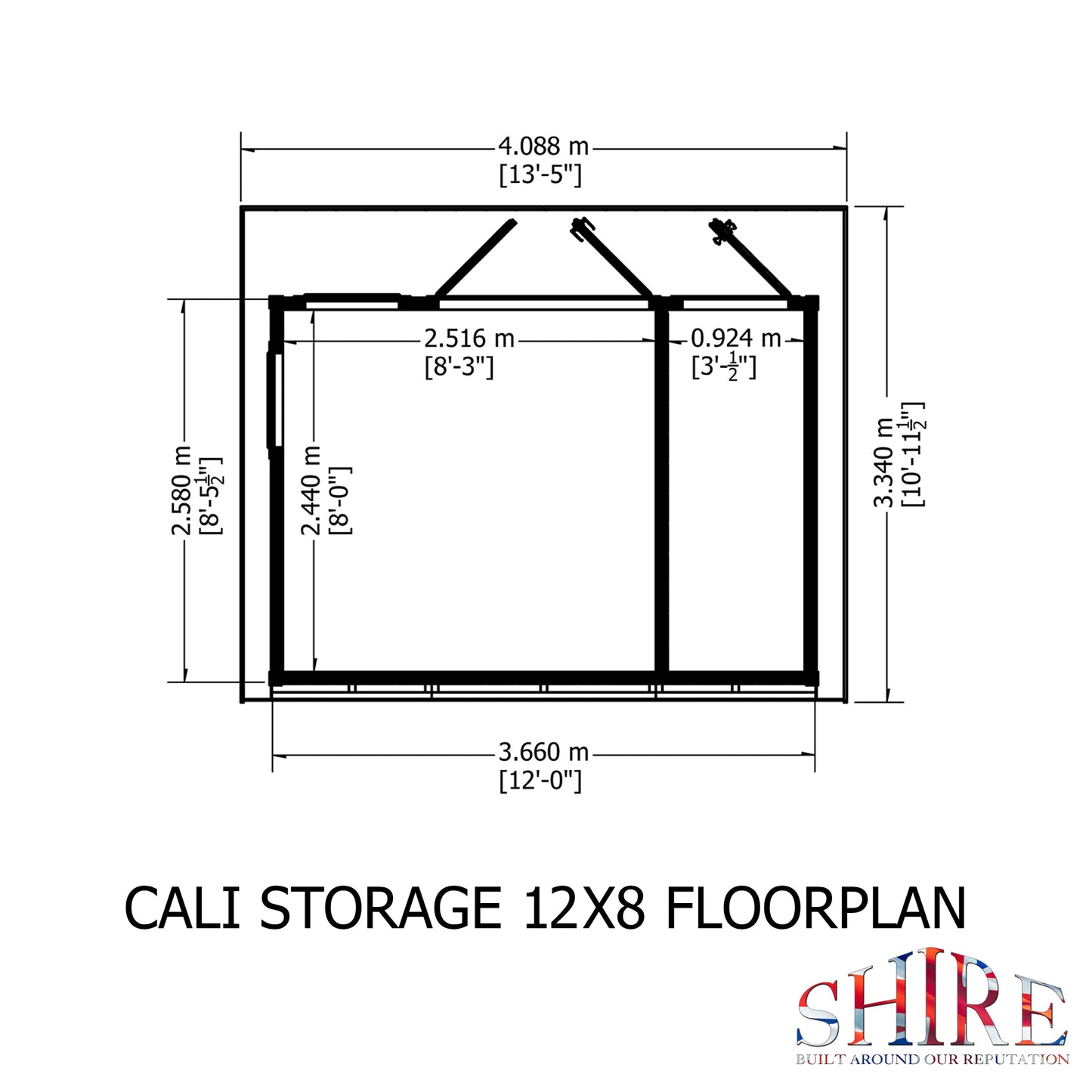 Shire Cali 12x8 Pent & Storage