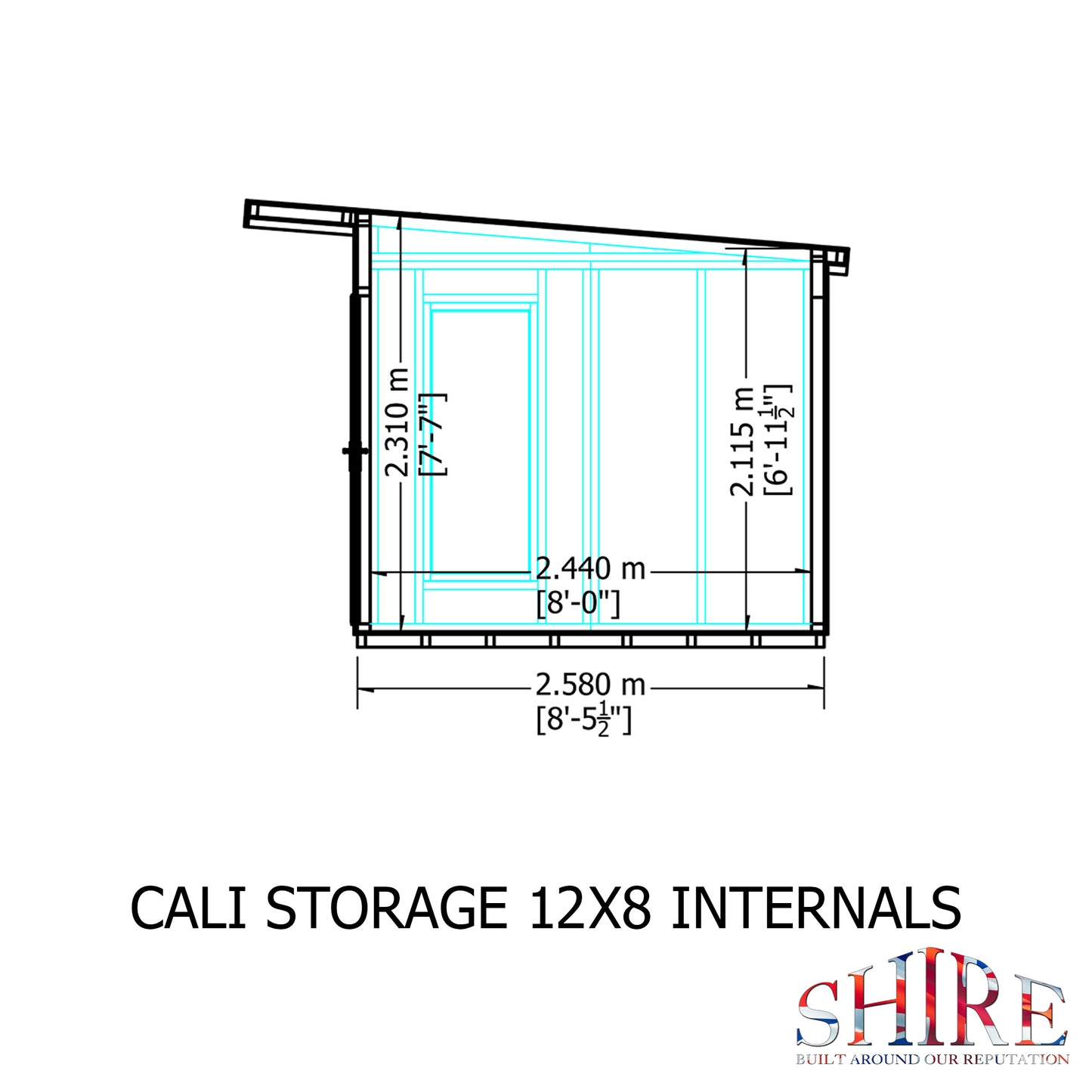 Shire Cali 12x8 Pent & Storage