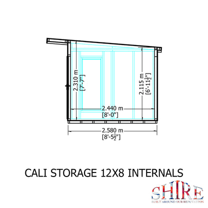 Shire Cali 12x8 Pent & Storage