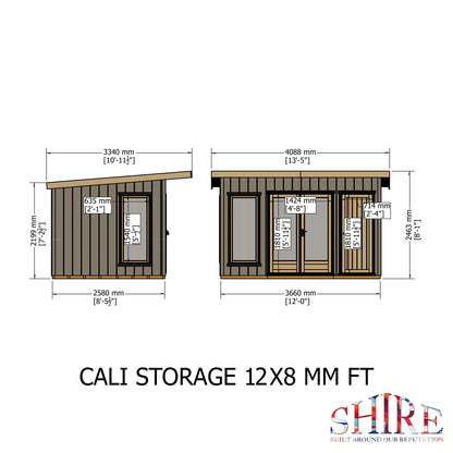 Shire Cali 12x8 Pent & Storage