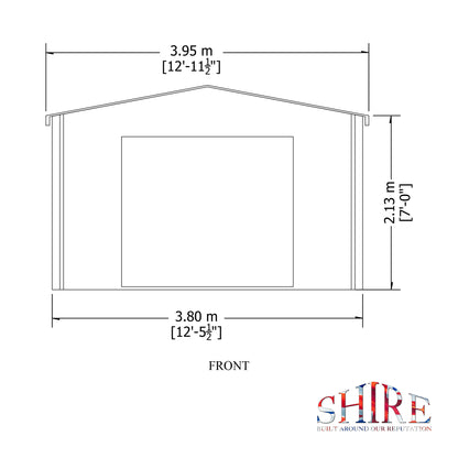 Shire Bradenham 13x12 Log Cabin (28mm - 70mm Logs)