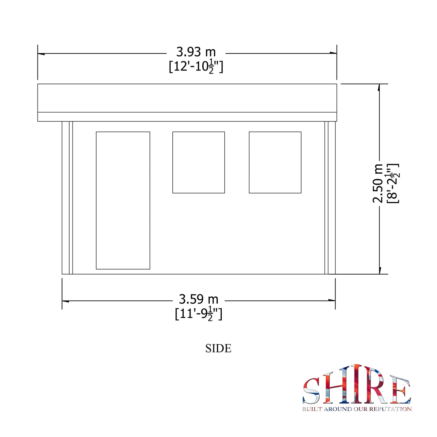 Shire Bradenham 13x12 Log Cabin (28mm - 70mm Logs)