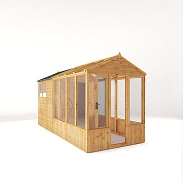 Mercia 14 x 6 Woodsman Combi Greenhouse Shed - Styrene