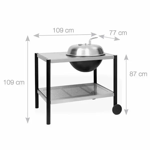 Danish Design Charcoal Barbecue with Thermometer & Grease Collection System