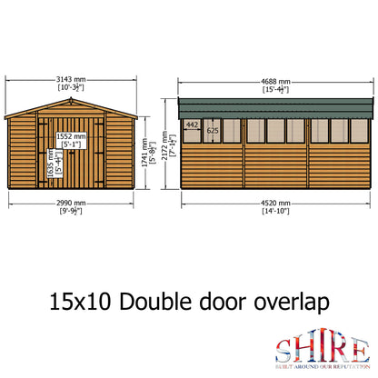 Shire Overlap Double Door 10x15 D/D