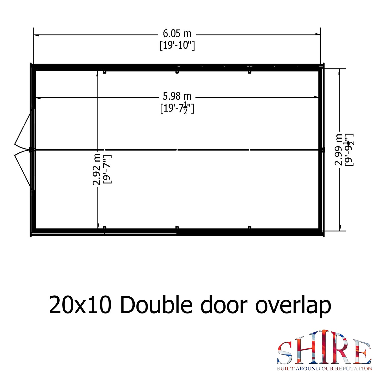 Shire Overlap Double Door 10x20 D/D
