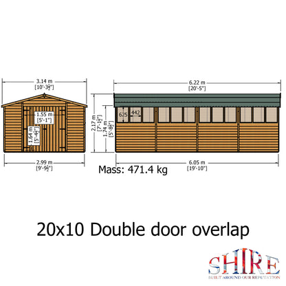 Shire Overlap Double Door 10x20 D/D