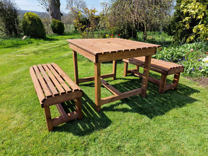 Churnet Valley Contemporary Table And Bench Set - SITS 4