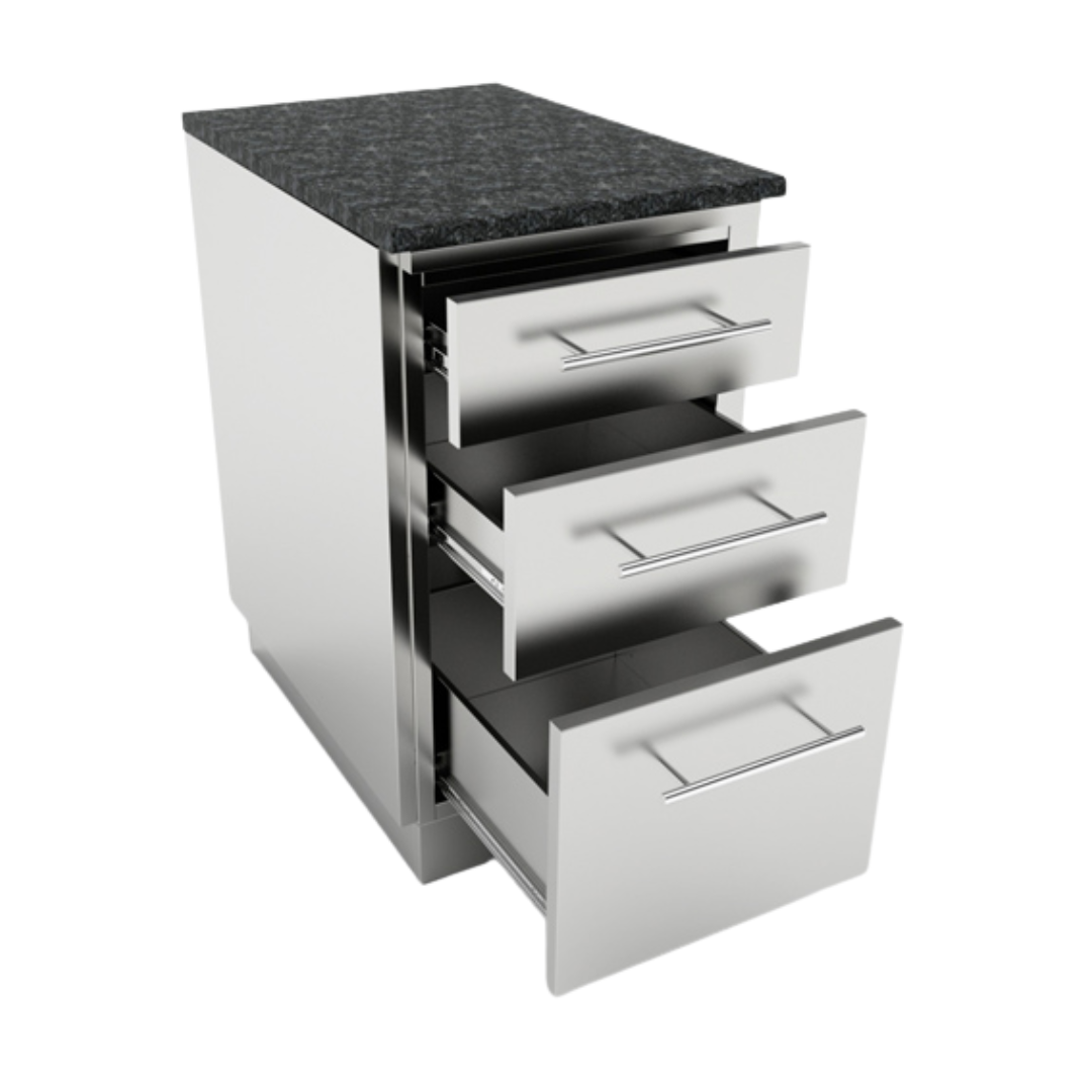 Sunstone Stainless Steel 3 Drawer Cabinet