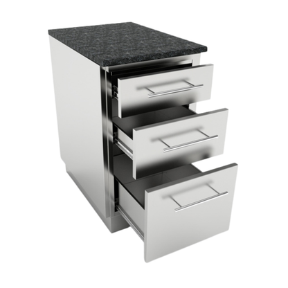 Sunstone Stainless Steel 3 Drawer Cabinet
