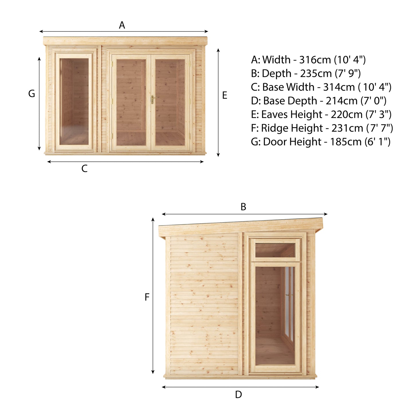 Mercia 3m x 2m(D) Self Build Insulated Garden Room