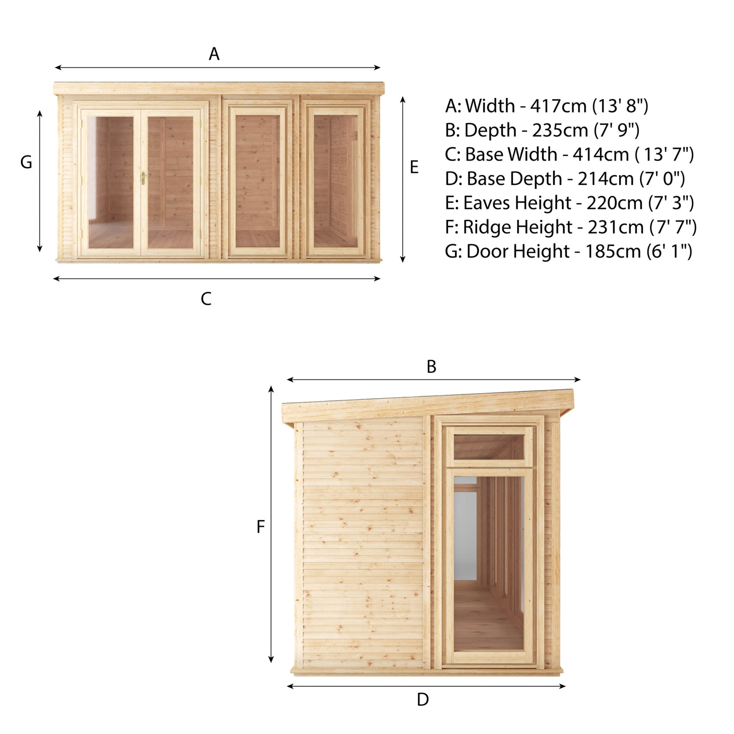 Mercia 4m x 2m(D) Self Build Insulated Garden Room