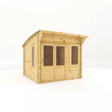 Mercia 3m x 3m Curved Roof Log Cabin - 44mm