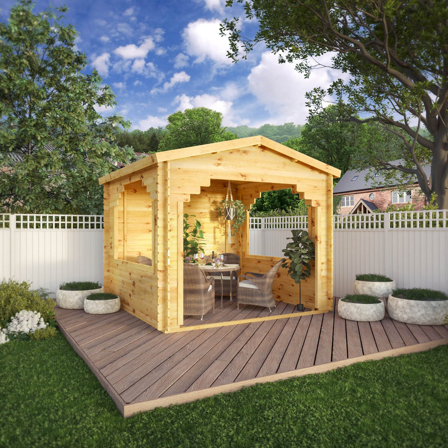 Mercia 3m x 3m Log Cabin Gazebo - 28mm