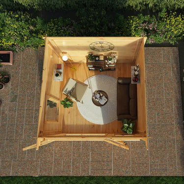 Mercia 3m x 3m Pent Log Cabin - 19mm