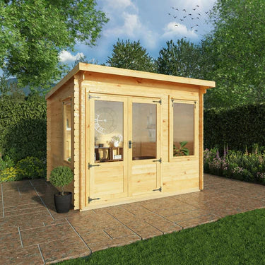 Mercia 3m x 3m Pent Log Cabin - 19mm