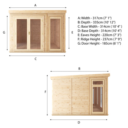 Mercia 3m x 3m(D) Self Build Insulated Garden Room