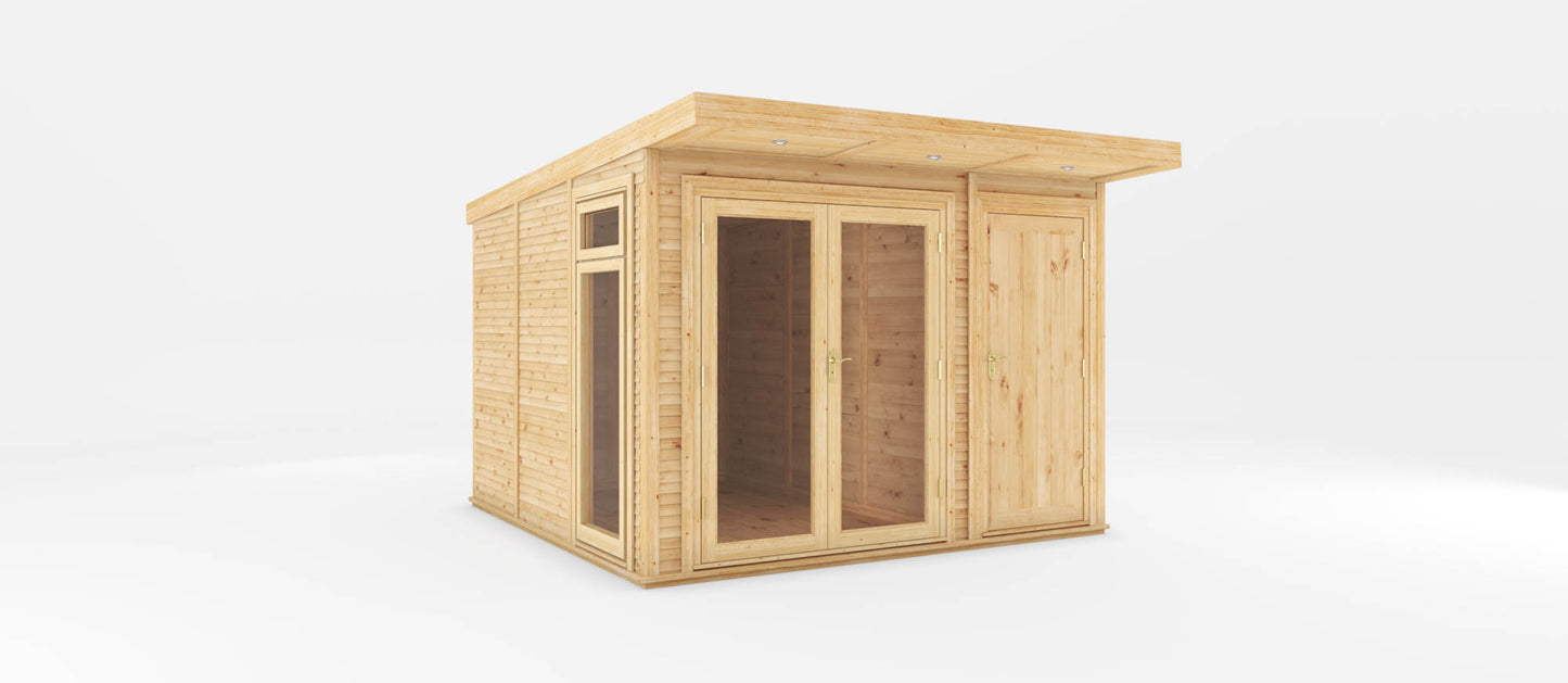 Mercia 3m x 3m(D) Insulated Garden Room with Side Shed