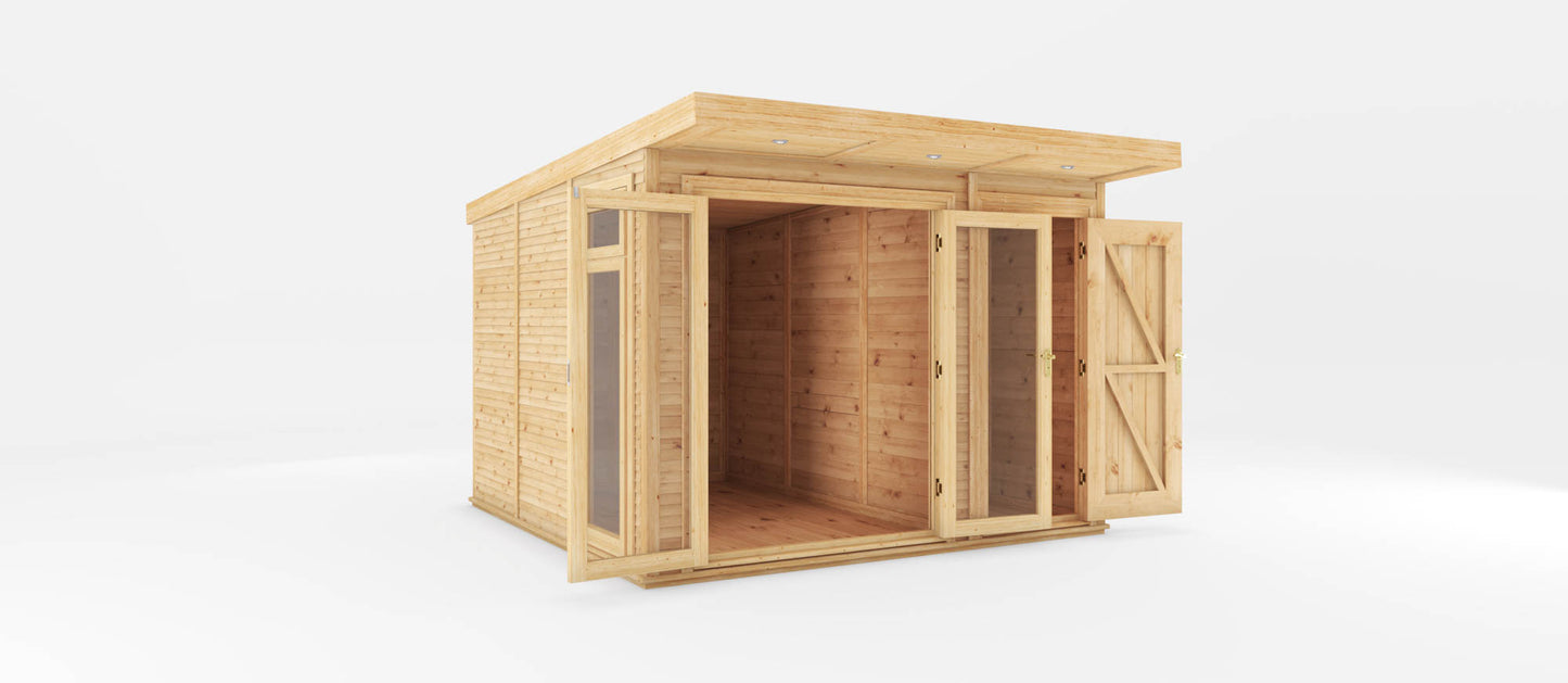 Mercia 3m x 3m(D) Insulated Garden Room with Side Shed