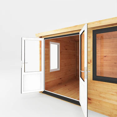 Mercia 4.1m x 3m Home Office Elite - 44mm (UPVC Windows & Door) - White