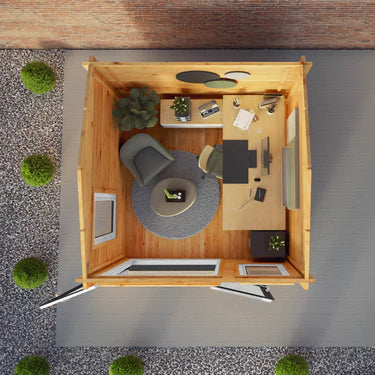 Mercia 3m x 3m Home Office Elite - 44mm (UPVC Windows & Door) - Grey