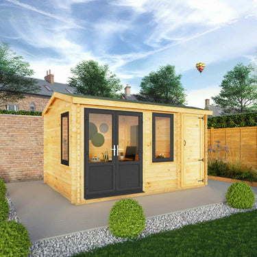 Mercia 4.1m x 3m Home Office Elite - 44mm (UPVC Windows & Door) - White