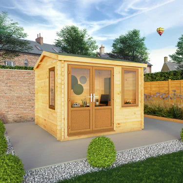 Mercia 3m x 3m Home Office Elite - 44mm (UPVC Windows & Door) - Oak