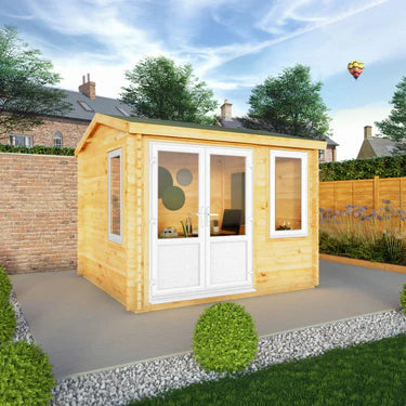 Mercia 3m x 3m Home Office Elite - 44mm (UPVC Windows & Door) - White