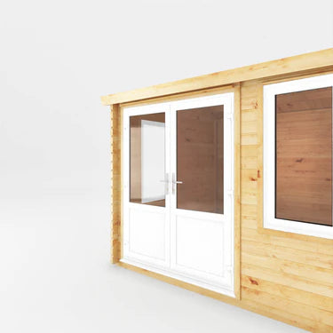 Mercia 4.1m x 3m Home Office Elite - 44mm (UPVC Windows & Door) - Oak
