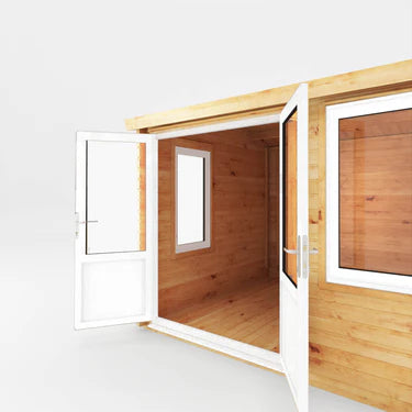 Mercia 4.1m x 3m Home Office Elite - 44mm (UPVC Windows & Door) - Oak