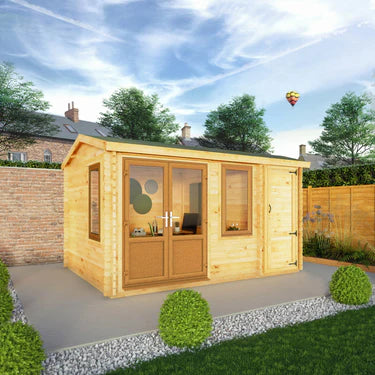 Mercia 4.1m x 3m Home Office Elite - 44mm (UPVC Windows & Door) - Grey