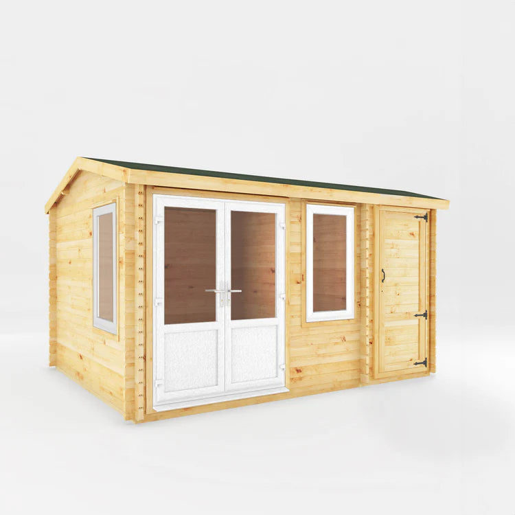 Mercia 4.1m x 3m Home Office Elite - 44mm (UPVC Windows & Door) - Oak