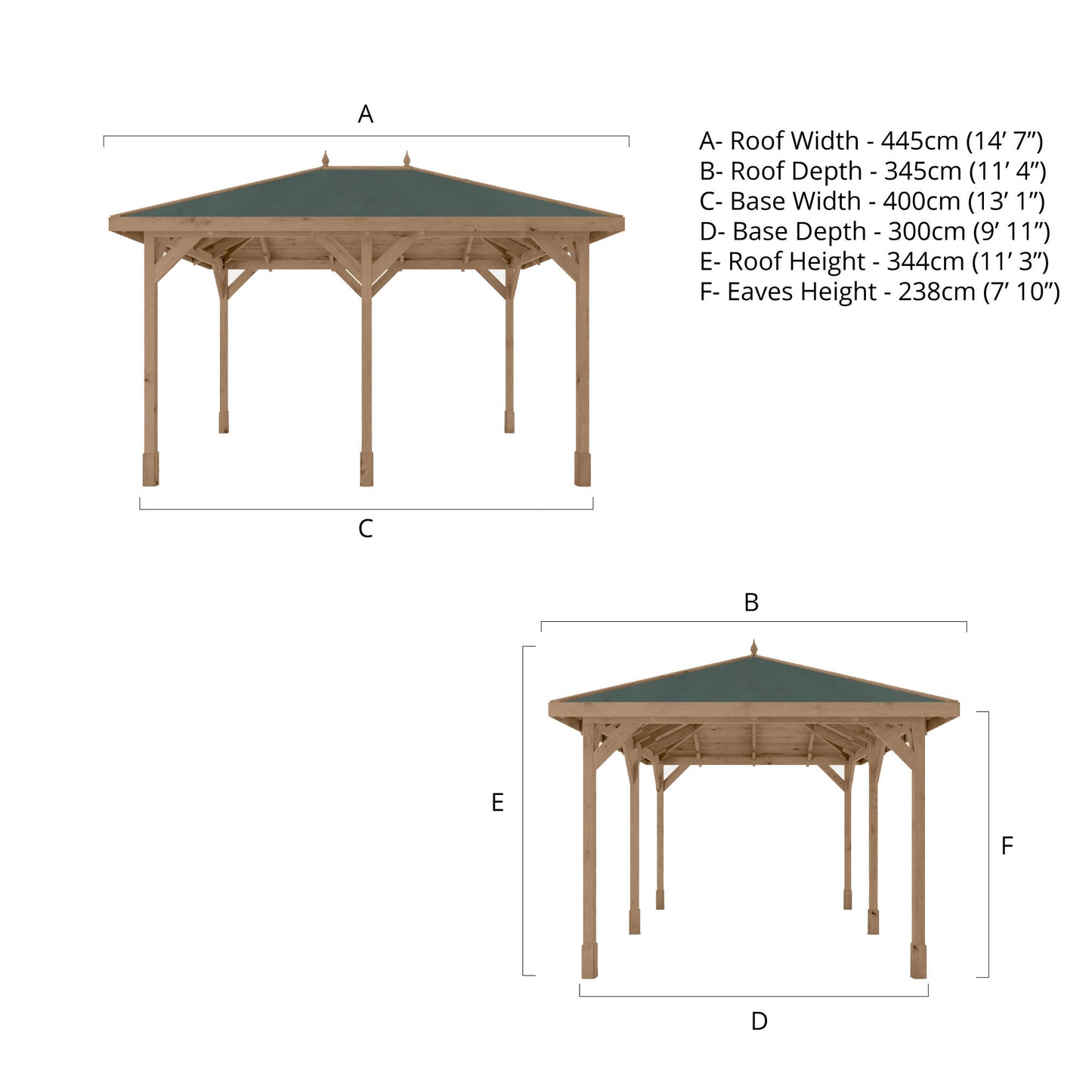 Mercia Carlton 3m x 4m Pressure Treated Gazebo