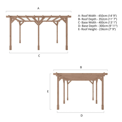 Mercia Trent 3m x 4m Pressure Treated Pergola