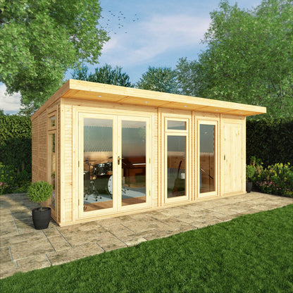 Mercia 5m x 3m(D) Insulated Garden Room with Side Shed