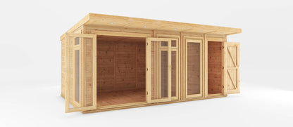 Mercia 5m x 3m(D) Insulated Garden Room with Side Shed