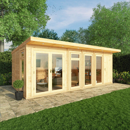 Mercia 6m x 3m(D) Insulated Garden Room with Side Shed