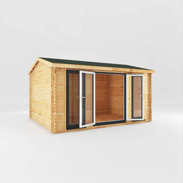 Mercia 3.5m x 3m Reverse Apex Log Cabin - 19mm