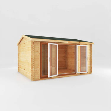 Mercia 4.5m x 3.5m Home Office Studio - 44mm (UPVC Windows & Door) - White